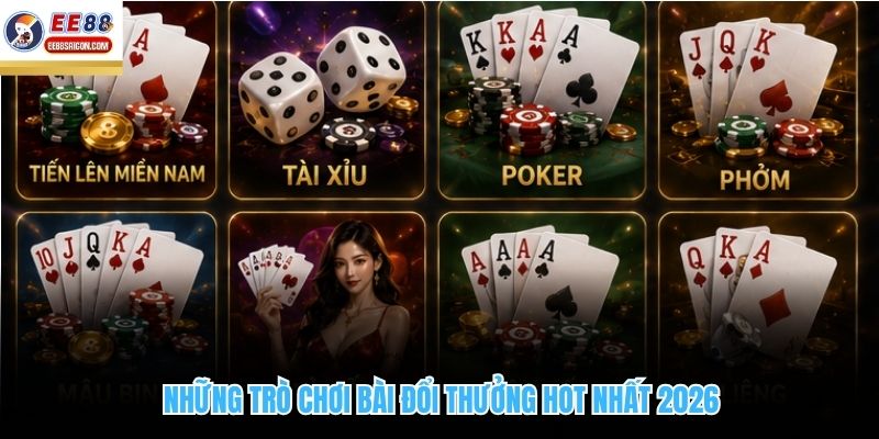 Những trò chơi bài đổi thưởng hot nhất 2026